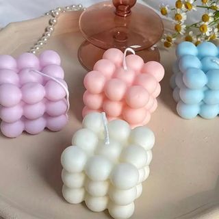 Bubble Cube Candle Bubble Cube Candle, Cube Candle, Soya Mumu, Aroma Candle, Pastel Room, Aesthetic Candles, Cute Candles, Candle Aesthetic, Danish Pastel