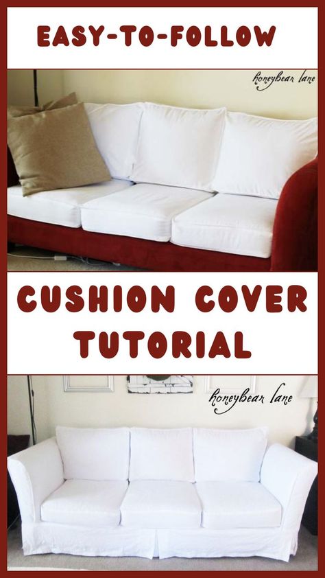 Elevate your home decor with our easy-to-follow cushion cover tutorial. Learn the art of sewing cushion covers, creating a cozy and stylish touch for your living space. Discover the joy of crafting your own simple cushion cover with our step-by-step guide, making DIY home decor a delightful experience. Dive into the world of cushion cover designs DIY, adding a personal and unique flair to your pillows. How To Sew Cushion Covers Tutorials, No Sew Cushion Covers Diy, Sew Couch Cushion Covers, How To Sew Couch Cushion Covers, How To Make A Cushion Cover With A Zip, Sewing Cushion Covers, Make A Couch, Cushion Cover Tutorial, Couch Slipcover