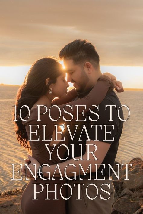 ten easy pose ideas to take your engagement session to the next level Engagement Photo Poses Unique, Simple Engagement Photos, Photography Greenhouse, Easy Pose Ideas, Engagement Photo Location Ideas, Engagement Photo Shoot Poses, Engagement Photos Tips, Engagement Session Poses, Easy Pose