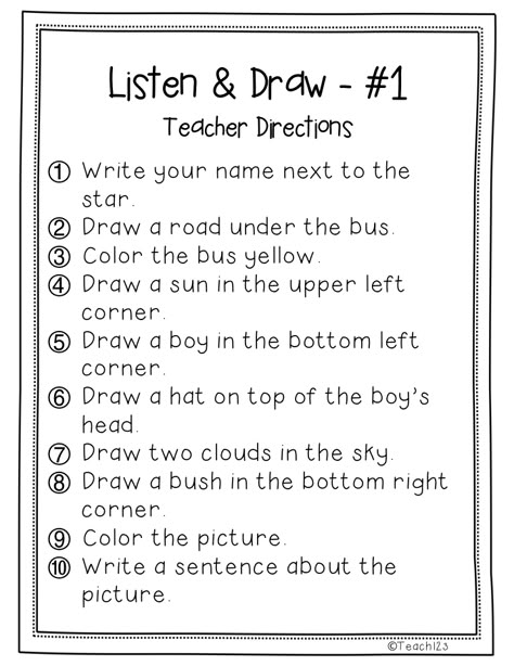 Animal Activities Elementary, Language Arts Games Elementary, Enrichment Activities For Elementary, Listening And Following Directions, Teaching Elementary School, Listening Activities, First Days Of School, Beginning Of School Year, Beginning Of Year