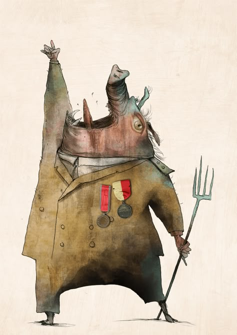 Animal Farm - George Orwell on Behance Animal Farm Orwell, Farm Costumes, Animal Farm Book, Animal Farm George Orwell, Bolshevik Revolution, Tv Musical, Joseph Stalin, Farm Paintings, Animal Illustration Art