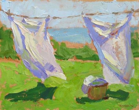 Laundry On The Line, Washing Lines, Laundry Line, Laundry Art, Hanging Laundry, Clothes Lines, Painting Study, Clothes Hanging, Wash Day