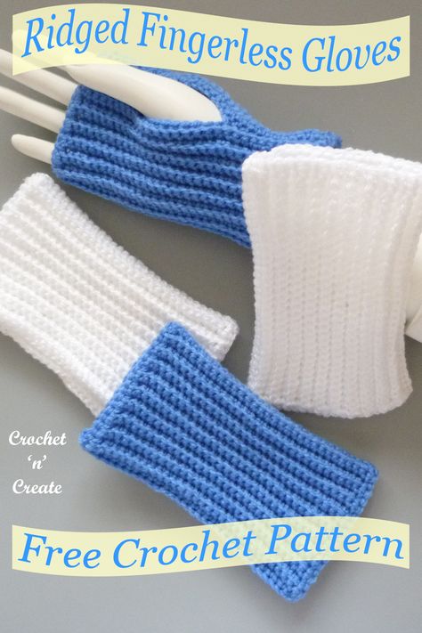 Free crochet ridged fingerless gloves, easy and quick to make. Pin it to your appropriate boards. #crochet #crochetncreate #crochetfingerlessmitts #crochetgloves Fingerless Mittens Crochet, Crocheted Fingerless Gloves, Crochet Fingerless Gloves Free Pattern, Gloves Crochet Pattern, Crochet Mitts, Crochet Hand Warmers, Crochet Wrist Warmers, Christmas Eats, Crochet Mittens Pattern