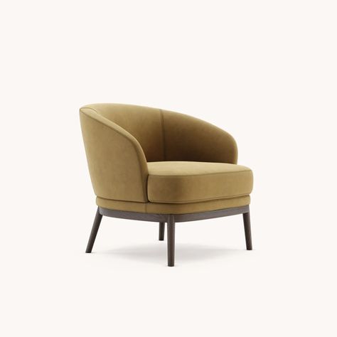 Ruth armchair by Domkapa | New 2022 Collection Eclectic Chairs, Velvet Armchair, Fabric Structure, Upholstered Arm Chair, Wooden Base, Occasional Chairs, Ash Wood, 2024 Collection, Tub Chair