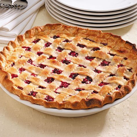 Favorite Cranberry Cherry Pie Recipe -The addition of cranberries in this pie is a great way to dress up canned cherry pie filling—the two flavors really compliment each other. —Rita Krajcir, West Allis, Wisconsin Cranberry Cherry Pie, Canned Cherry Pie Filling, Canned Cherry Pie, West Allis Wisconsin, Cranberry Pie Recipes, Cranberry Dessert, Holiday Party Food, Cherry Pie Recipe, Cranberry Pie