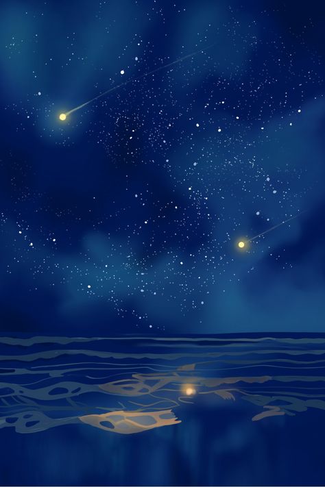 Stars, night sky, beautiful, watercolor, sea, starry sky, blue, dream Sky Stars Night, Stars Night Sky, Night Sky Art, Plan Image, Beautiful Night Sky, Night Sky Painting, Sky Stars, Star Painting, Night Background