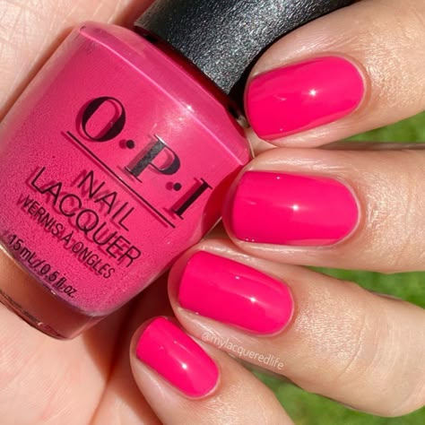 • @opi - “Strawberry Margarita” • I was in the mood for something bright and this fit the bill. I love the tone of this pink; it has the… | Instagram Opi Strawberry Margarita Dip, Strawberry Margarita Nails, Opi Strawberry Margarita Gel, Hot Pink Opi Gel Polish, Opi Strawberry Margarita, Margarita Nails, Opi Magenta Gel Nail Polish, Opi Bright Pink, Opi Pink Orange Nail Polish