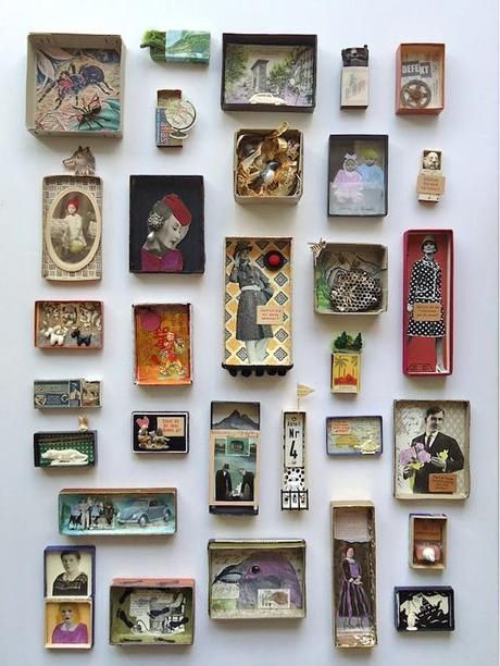 Art Altéré, K Art, Art Boxes, Matchbox Art, Shadow Box Art, Deco Boheme, Assemblage Art, Shadow Boxes, Mixed Media Collage