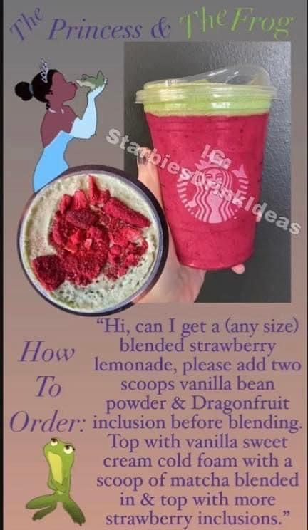 Princess Starbucks Drinks, Disney Starbucks Drinks Recipes, Disney Princess Starbucks Drinks, Disney Inspired Starbucks Drinks, Starbucks Character Drinks, Starbucks Drinks Disney, Disney Themed Starbucks Drinks, Disney Starbucks Drinks, Star Bucks Drinks