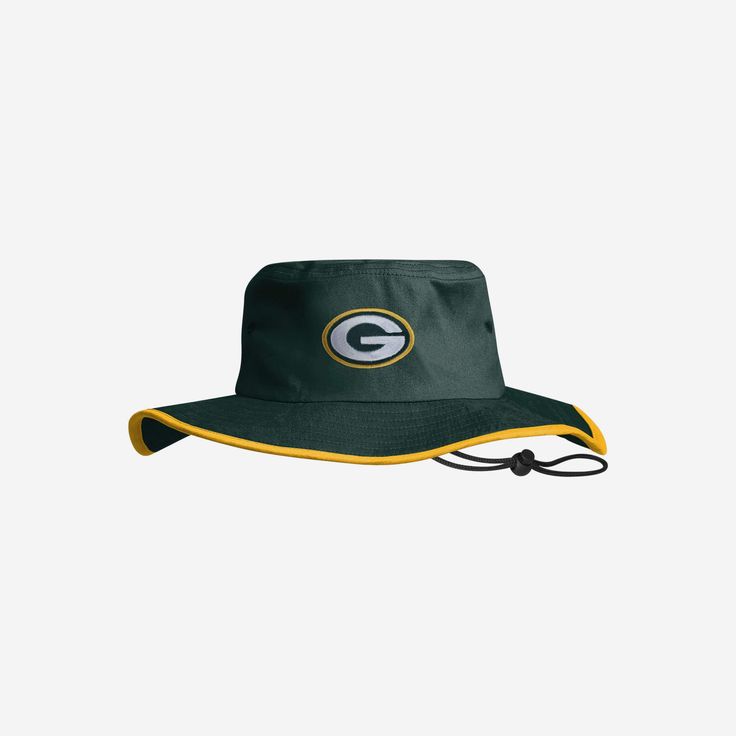 Green Bay Packers Solid Boonie Hat FOCO - FOCO.com Collegiate Flat Brim Hats For Fan Gear, Collegiate Curved Brim Hat For Game Day, Curved Brim Collegiate Hat For Game Day, Game Day Team-colored Cap, Team-colored Cap For Game Day, Wide Brim Hat With Embroidered Logo For Outdoor, Collegiate Team-colored Hat With Curved Brim, Collegiate Team-colored Curved Brim Hats, Team-colored Baseball Cap For Fan Gear