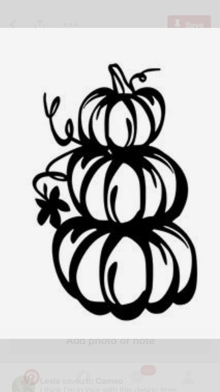 a black and white drawing of pumpkins on a white background with the word fall below it