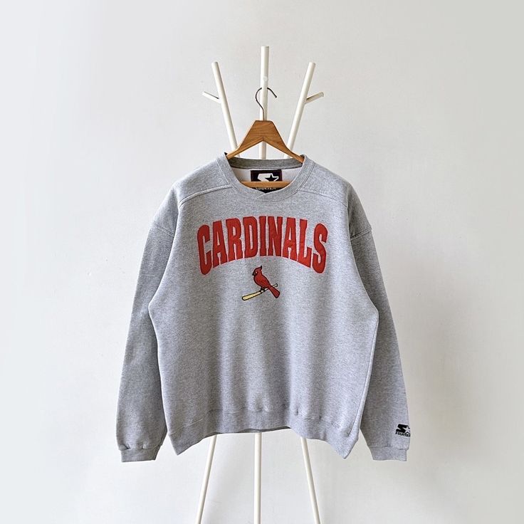 90s ST. Louis Cardinals MLB sweatshirt/ L * PLEASE READ BEFORE PURCHASE * PLEASE consider the PHOTOS before making the decision * The images may DIFFER in appearance from the actual product because we took pictures under daylight.  * PLEASE send your PHONE NUMBER after your purchase for the shipping company to contact you X No returns X No refund Condition : 8/10 More details : scratched (collar)/ look at the pictures  Brand : Starter Size : L Pit to pit/ Chests : 25/50 inches  Length : 28.5 inc Shipping Company, St Louis Cardinals, Different Light, Cardinals, St Louis, Phone Number, Phone Numbers, Mlb, Thailand