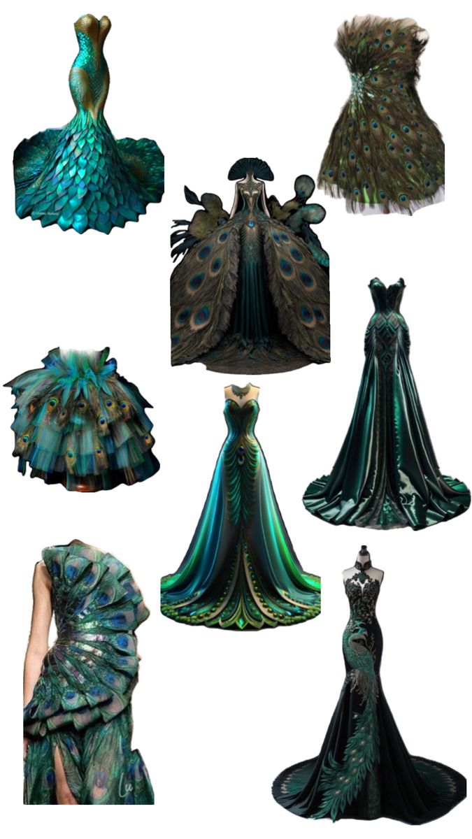 Peacock Inspired Outfit, Peacock Suit, Peacock Outfit, Peacock Aesthetic, Peacock Gown, Aesthetic Costumes, Peacock Wedding Dresses, Peacock Halloween Costume, Dress Style Ideas