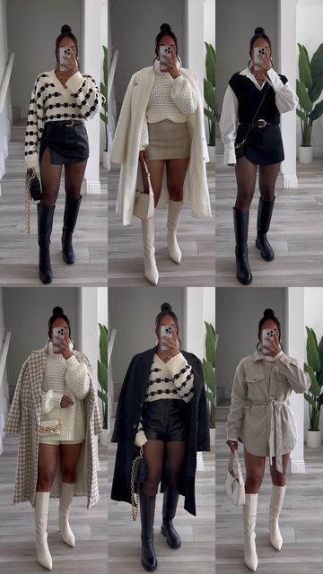 Talia | CONTENT CREATOR on Instagram: "10 AUTUMNAL LOOKS IN @revolve - Which look is your favorite? #revolve #revolveme 🫶🏽 autumn looks, fall outfits, chic, fashion, autumn fashion, skirts, trench coats, boots, neutral looks, outfit inspo, sweaters, sweater vest, skirts" Fall Chic Looks, Fall Boots And Skirt Outfit, Boots And Trench Coat Outfit, Mini Skirt And Coat Outfit, Style Sweater Skirt, Fall Outfit Skirt And Sweater, Museum Outfit Ideas Black Women, Birthday Outfit Autumn, La Dinner Outfit