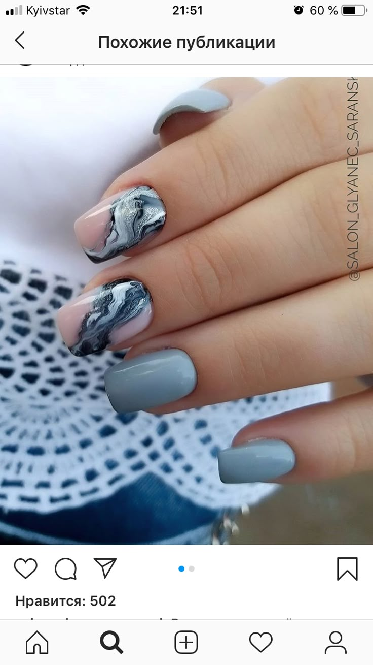 Blue And Grey Nails, Avon Nails, Bright Nail Art, Nail Tip Designs, Hard Gel Nails, Beauty Hacks Nails, Cute Toe Nails, Beauty Nails Design, Pointed Nails