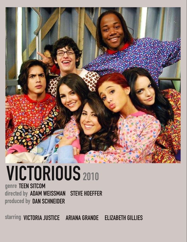 the poster for victorious 2010 is shown in front of an image of two women with their arms around each other