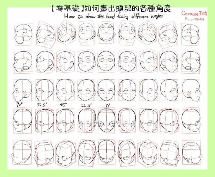 how to draw anime faces step by step with instructions for beginners in english and chinese