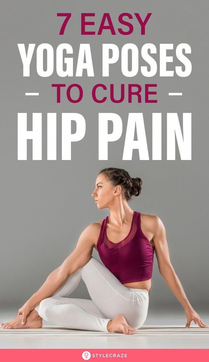 a woman doing yoga poses with the text 7 easy yoga poses to curl up pain