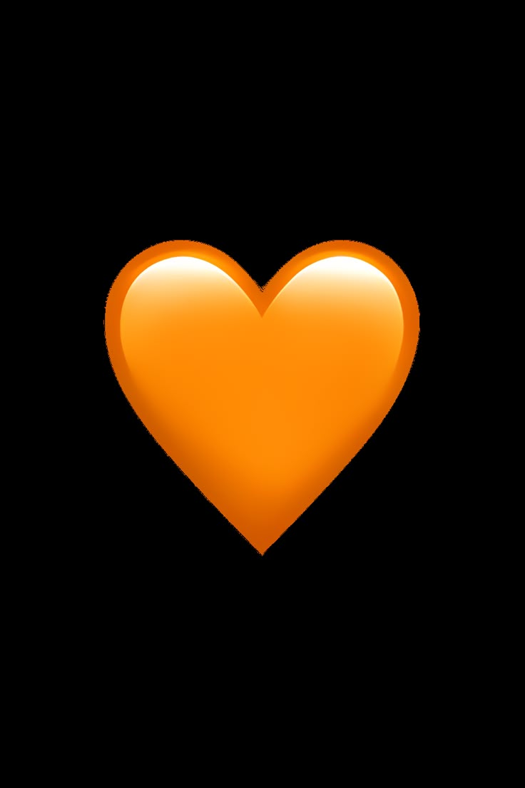 an orange heart on a white background with no image in the frame to describe it