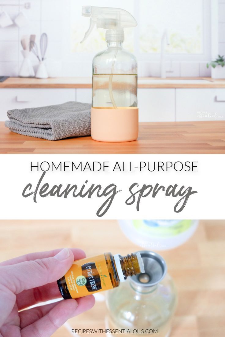 homemade all - purpose cleaning spray is being used to clean the kitchen counter