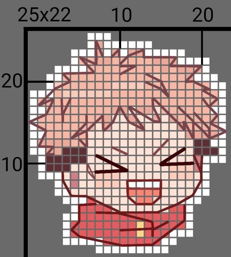 a cross - stitch pattern of an anime character's face