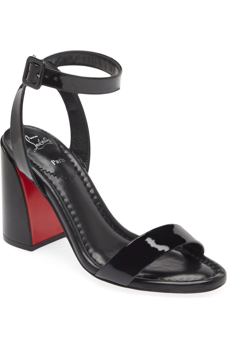 Christian Louboutin Miss Sabina Sandal (Women) | Nordstrom Louboutin Heels Aesthetic, Heels Aesthetic, Louboutin Heels, Red Sole, Red Bottoms, Wet Weather, Footwear Design Women, Sandal Women, Nail Lacquer