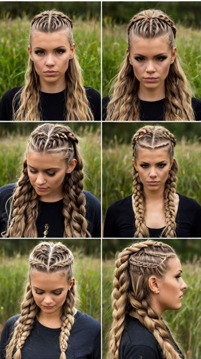 Rock Your how to do viking braids hairstyles: Styles for Rope Braids ☀️ Viking Braids With Bangs, Hair Wedding Guest Short, Fully Up Hairstyles, Braids That Last Long, Wolf Braids, How To Hairstyles, Short Hair Neck Length, Hair Neck Length, Curly Hairstyles Side Part