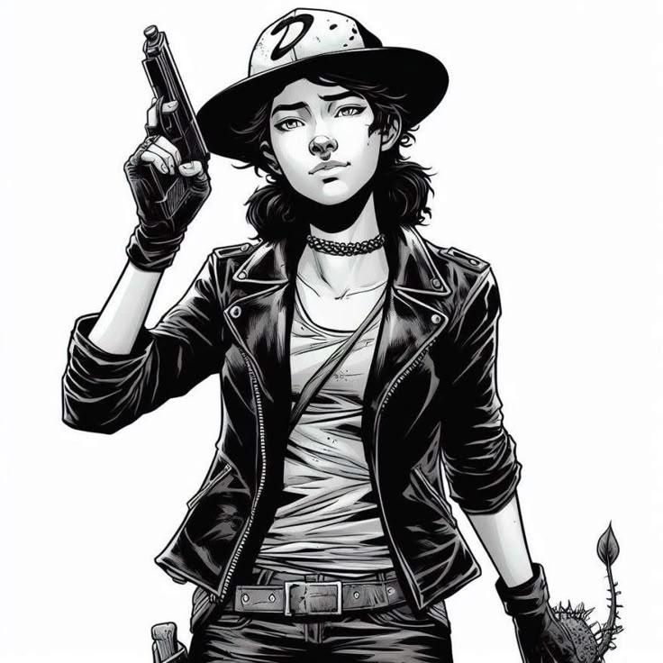 Clementine Art Twd, Clementine Fanart, Clementine Twd Fanart, Clementine Pfp, Twdg Pfp, Twdg Fanart, Survivor Idea, Twd Clementine, Clementine Twd