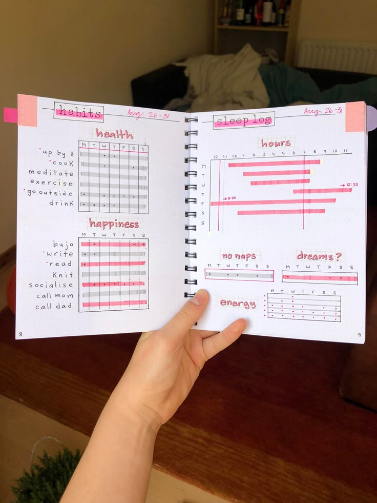 a person holding up a planner with numbers and times