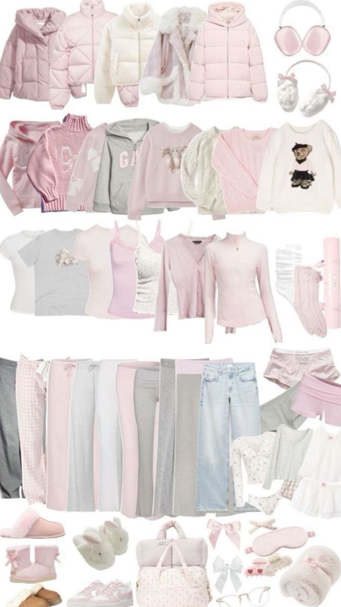 🩰🎀🧸 17th Birthday Outfit Ideas Winter, Pink Basic Outfit, Pink Girly Outfits Casual, Birthday Outfit 13, Cute Mall Outfit, Couqutte Aesthetic Outfits, Light Colors Outfit, Light Pink Outfit Ideas, Comfy Girly Outfits