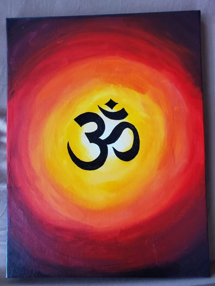 a painting with an om symbol painted on it