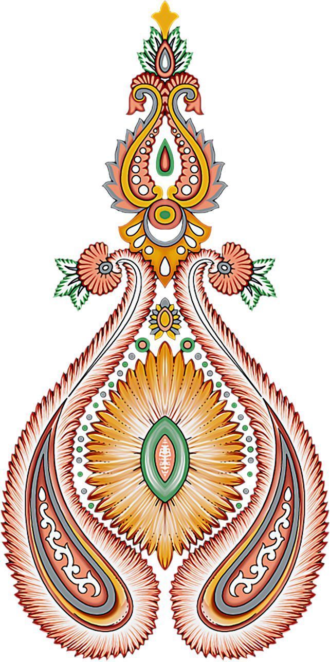 an ornate design with many colors and shapes