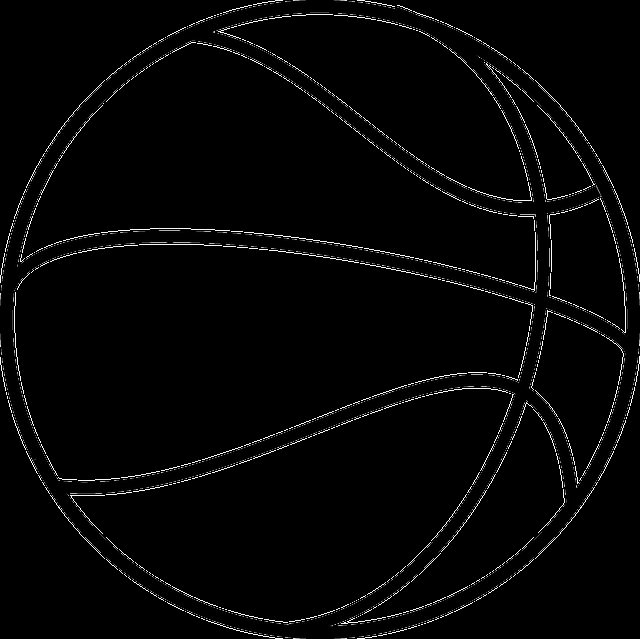 a black and white basketball ball with lines on the bottom, as if it were drawn in pencil