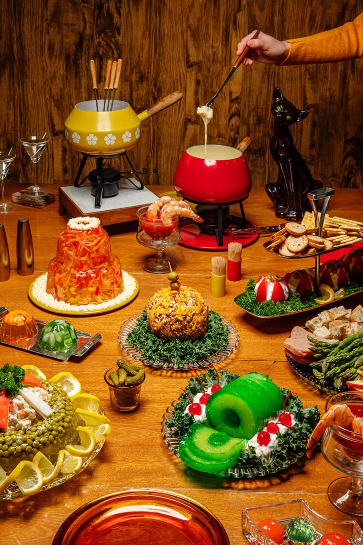 a table topped with lots of different types of food