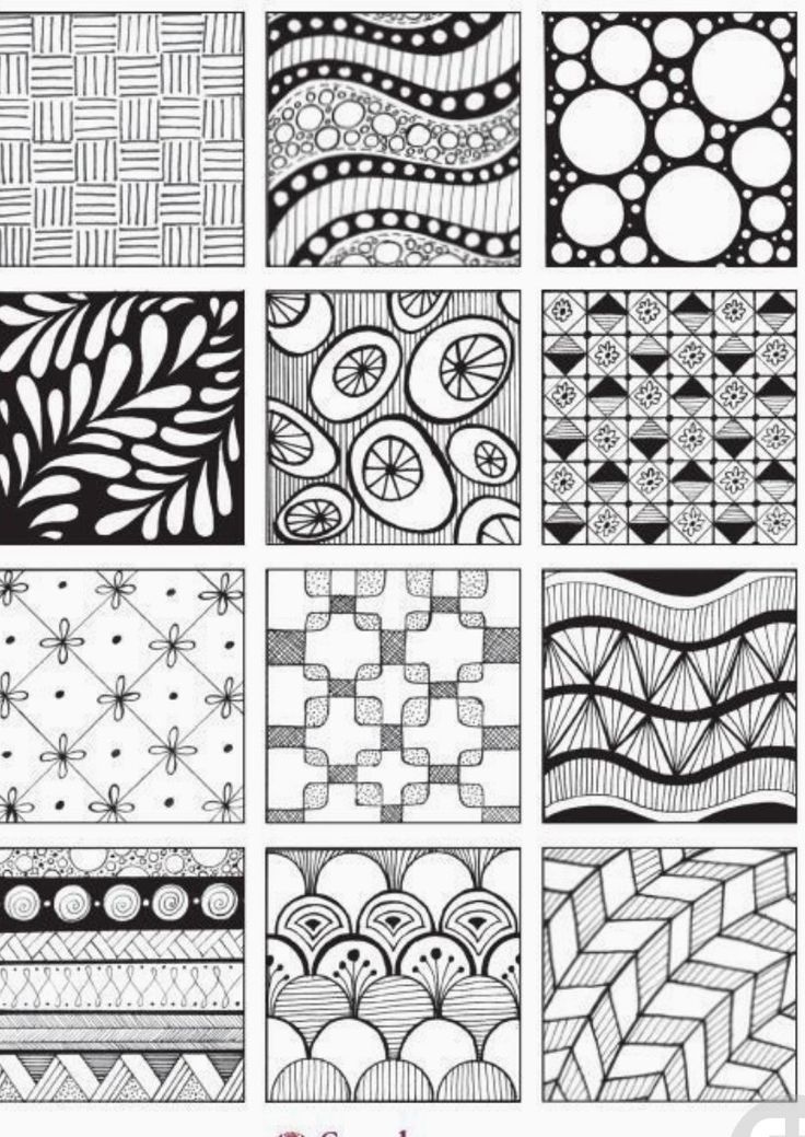 the different patterns used in this project are black and white, but each one has an interesting