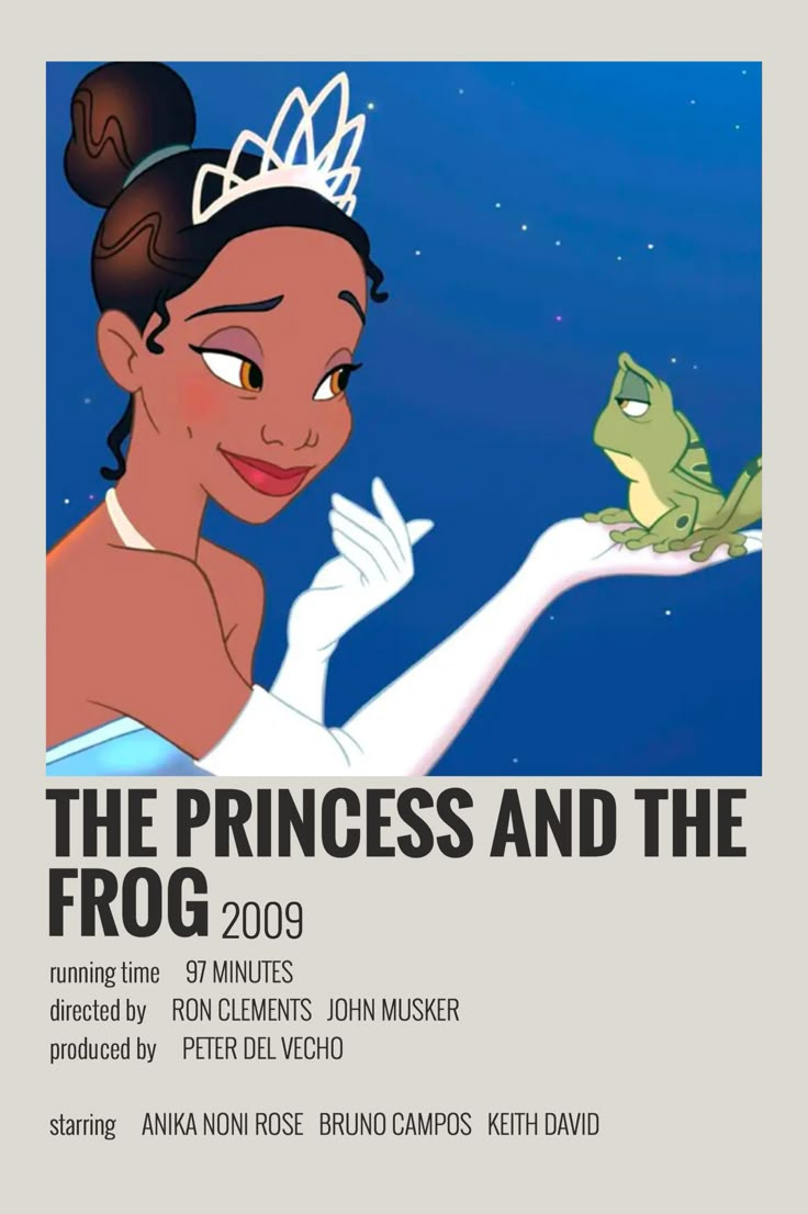 the princess and the frog movie poster with an image of a frog on it's arm