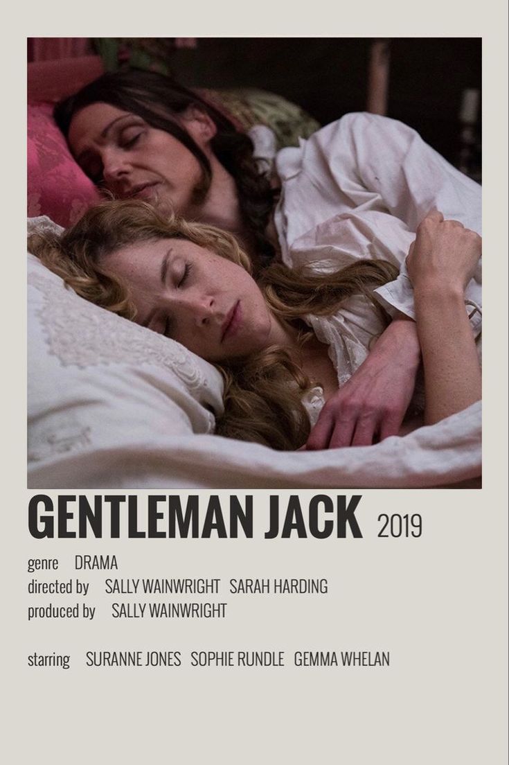 a movie poster for the film gentleman jack with two women laying in bed and sleeping