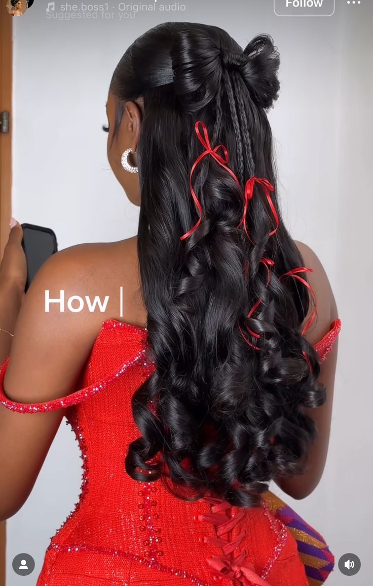 Met Gala Prom Hairstyles, Aesthetic Hairstyles For Birthday, Hairstyle Down Wedding, Updo Prom Styles, Prom Hairstyles Wig For Black Women, Hairstyles For Cotillion, Unique Crazy Hair Day Ideas, Birthday Black Hairstyles, Birthday Natural Hairstyles For Black Women