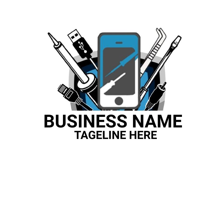 the logo for a mobile phone repair company, with tools and wrenches on it