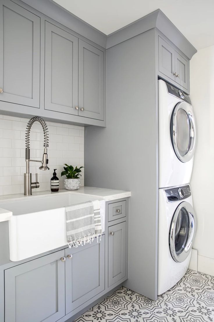 a washer and dryer sitting in a kitchen