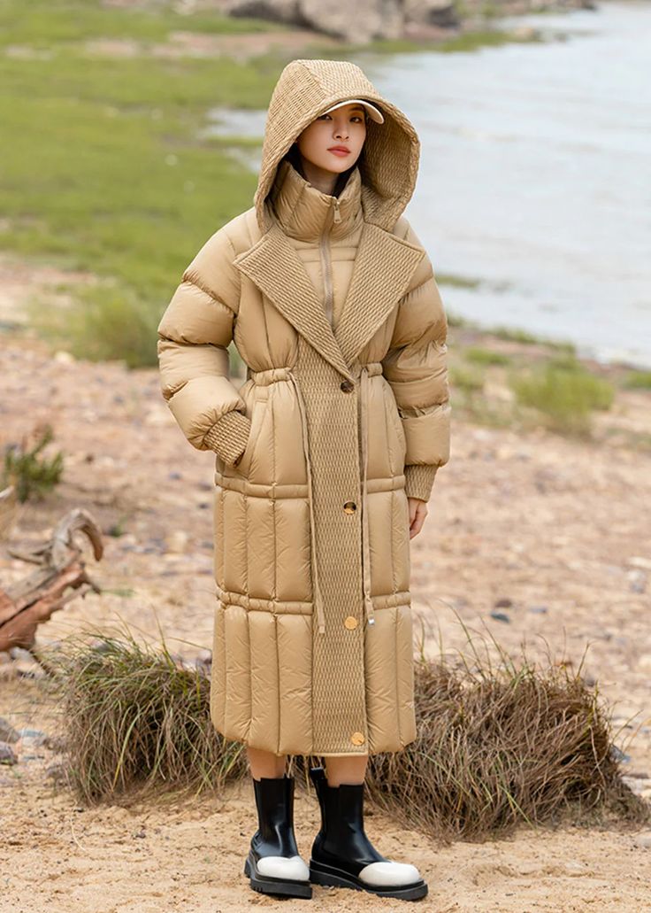 Hooded Long 800 Fill Power Thick Down Puffer Coat Long Puffy Coat, Duffel Coat, Long Faux Fur Coat, Puffer Coats, Puffy Coat, Down Puffer Coat, Double Breasted Trench Coat, Quilted Puffer Jacket, Maxi Coat