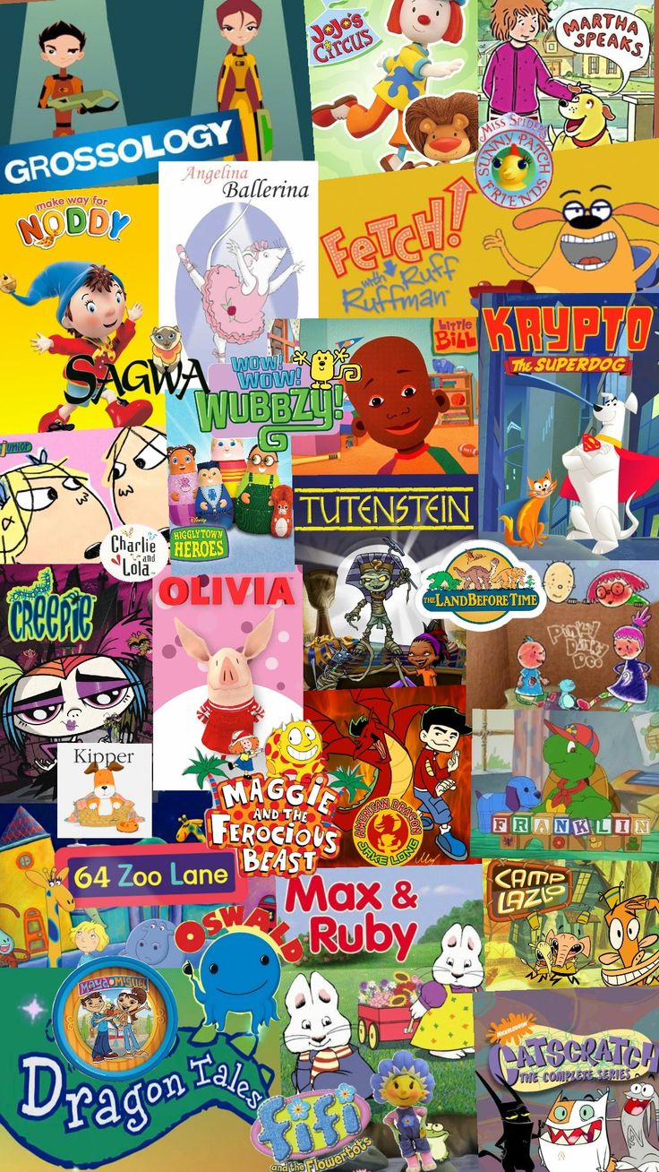 an image of cartoon characters collaged together in the same style and color scheme