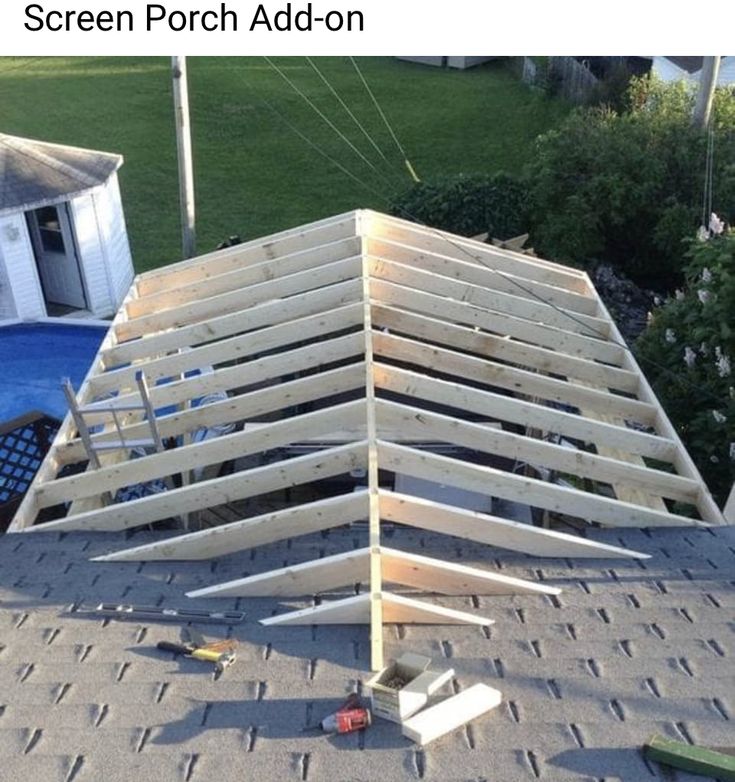 a roof that has been installed on top of a house