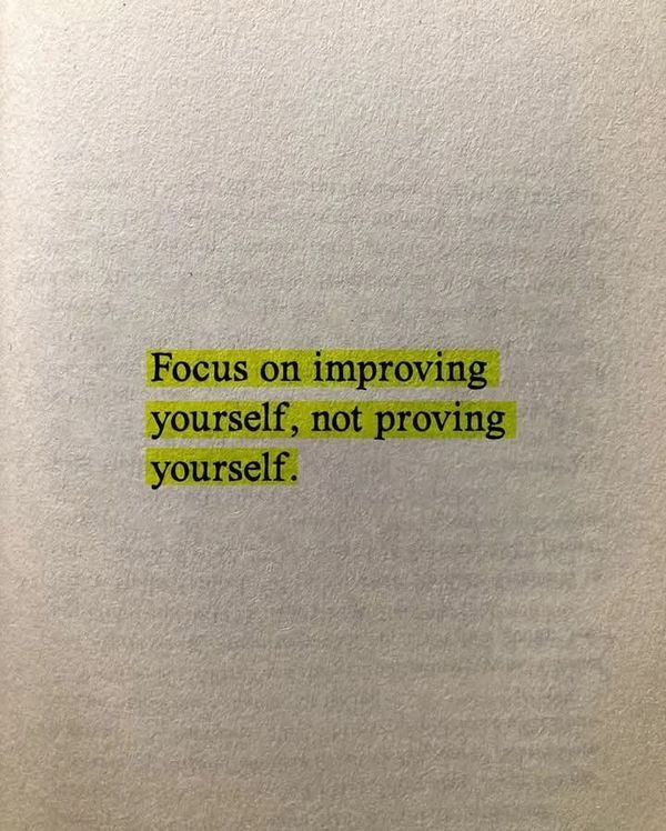 a piece of paper with the words focus on imppoving yourself, not providing yourself