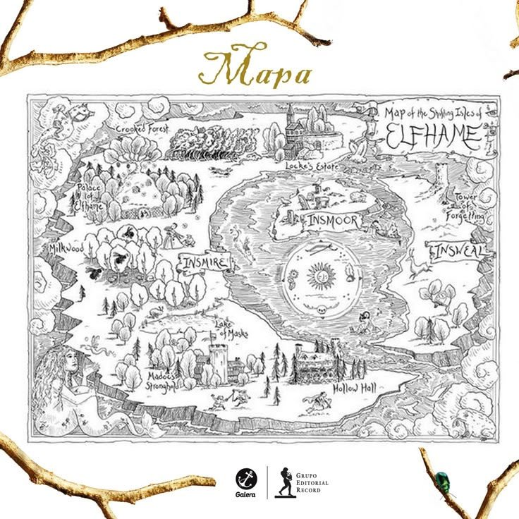 the map for napa is shown in black and white, with gold lettering on it