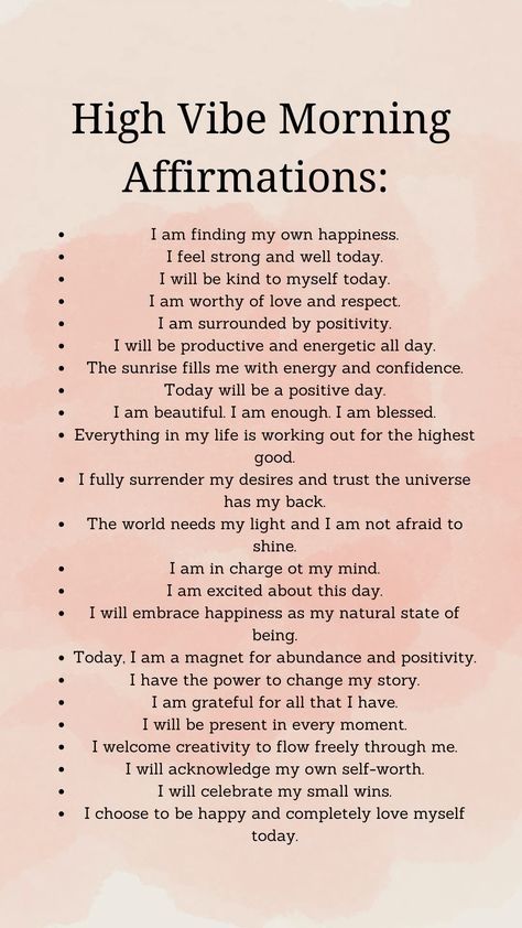 Daily Affirmations For Manifestation, Affirmation For Morning, How To Do Daily Affirmations, Morning Affirmations Self Worth, Early Morning Affirmations, Self Love Morning Affirmations, Good Mood Affirmations, High Vibe Affirmation, Healthy Mind Affirmation