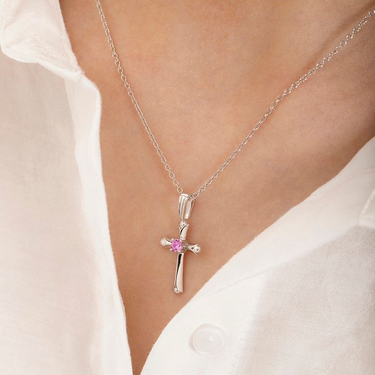 If you are looking for a significant gift for your little girl, our 925 sterling silver cross necklace pendant is perfect for young believers. She will immediately realize that this is not a regular gift, but a meaningful religious cross pendant necklace. This divine necklace features a detailed and polished cross with a bright cubic zirconia at the center of the pendant, dangling from a matching chain. Entirely made of 925 sterling silver this necklace was designed to last and not lose shine, s Silver Cross Necklace, Sterling Silver Cross Necklace, Religious Cross, Sterling Silver Cross, Cross Pendant Necklace, Gothic Style, Silver Cross, Kids Jewelry, Gothic Fashion