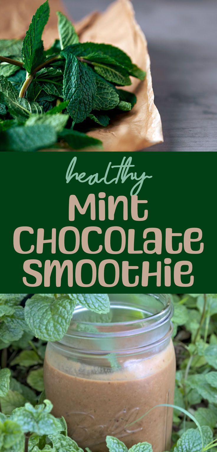 A healthy mint chocolate smoothie Chocolate Mint Smoothie, Inflammatory Smoothies, Hearty Bread, Smoothie For Breakfast, Chocolate Smoothie Recipes, Healthy Smoothie Recipe, Mint Herb, Mint Yogurt, Mint Smoothie