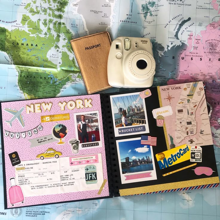 Inspiration page scrapbooking voyage Stores In Nyc, Memories Book, Travel Journal Scrapbook, Scrapbook Inspo, Summer Scrapbook, Scrapbook Book, Journal Scrapbook, Travel Scrapbook, Scrapbook Journal