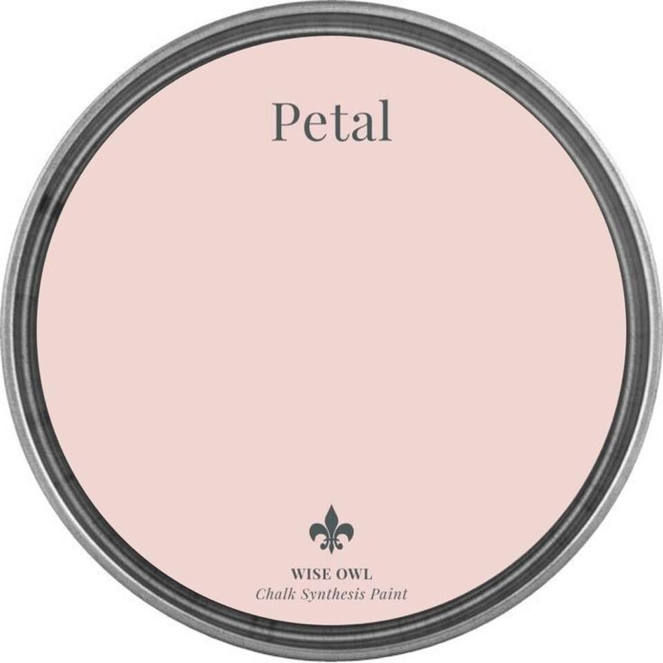 a pink paint with the words petal written in silver and black lettering on it